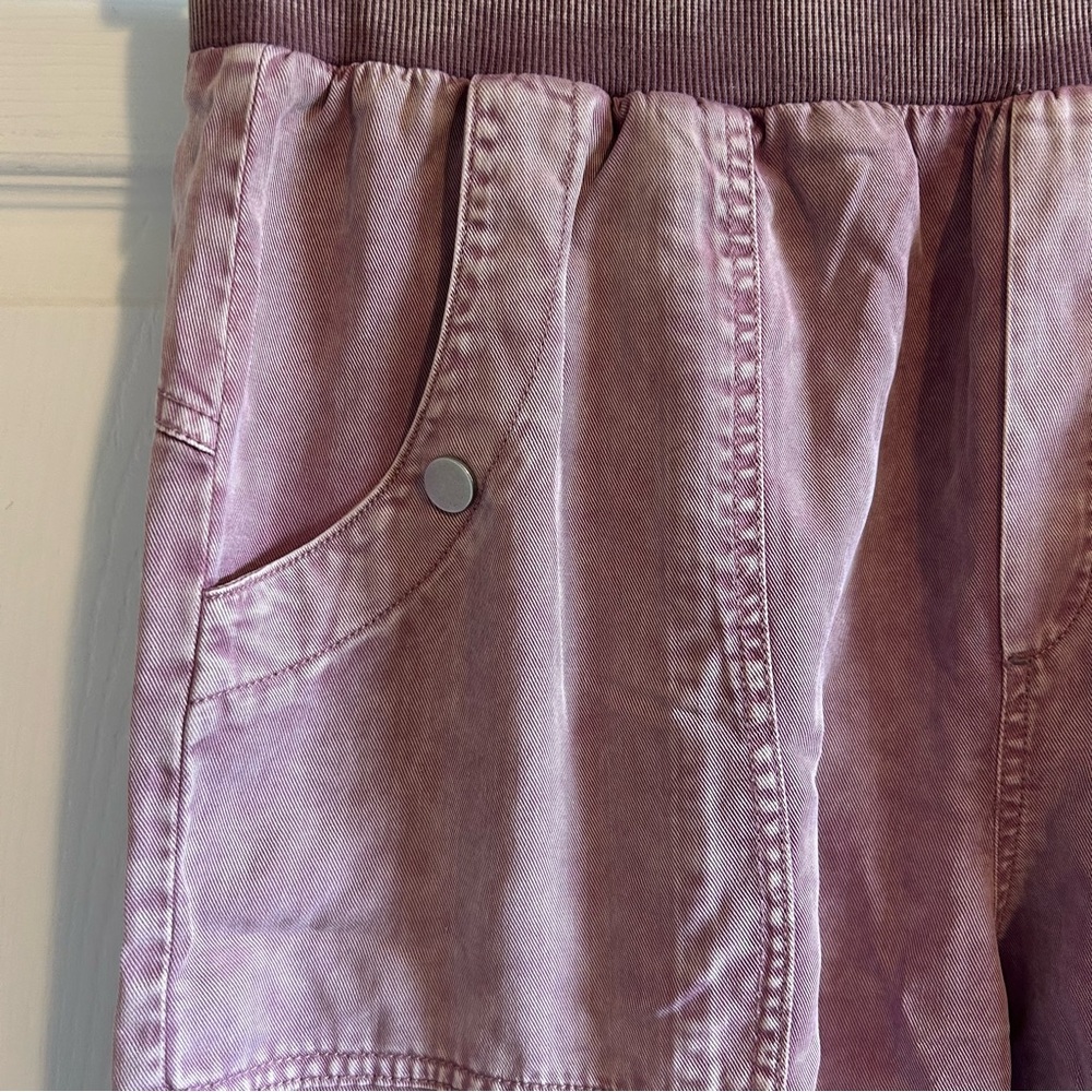 Anthropologie Women's pink mauve Lavender Cargo jogger Pants buttons - Picture 6 of 9